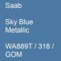 Preview: Saab, Sky Blue Metallic, WA889T / 318 / GOM.